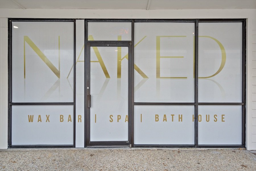 The NAKED Wax Bar storefront entrance